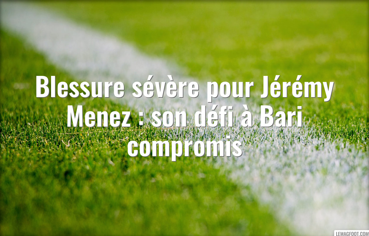 Blessure sévère pour Jérémy Menez : son défi à Bari compromis