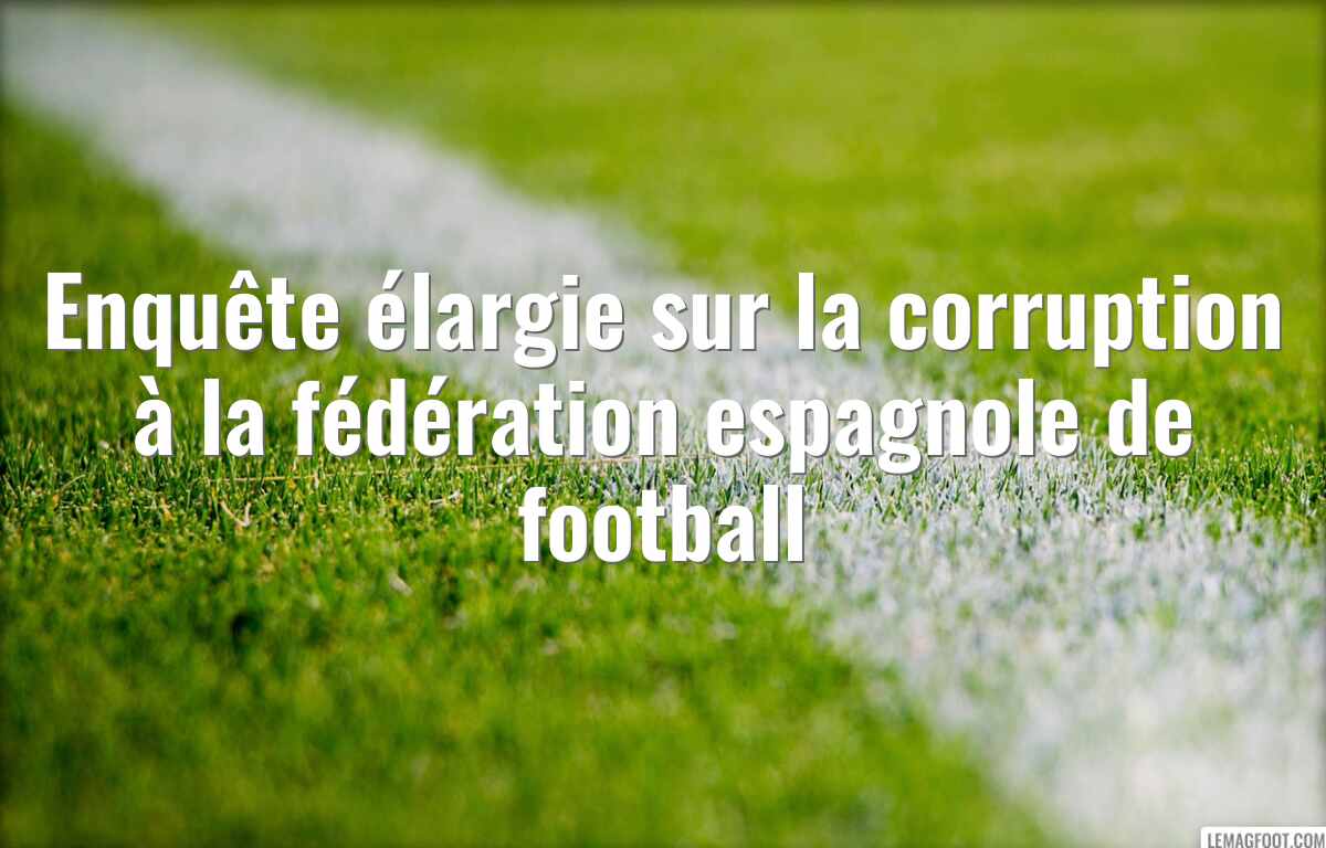 Enquête élargie sur la corruption à la fédération espagnole de football