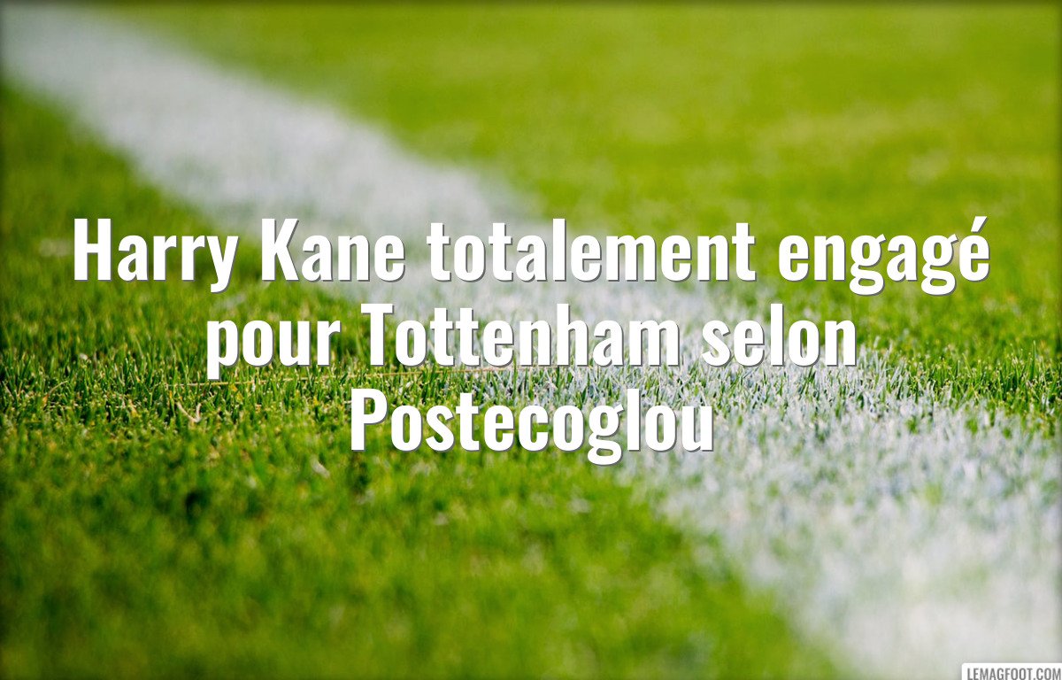Harry Kane totalement engagé pour Tottenham selon Postecoglou