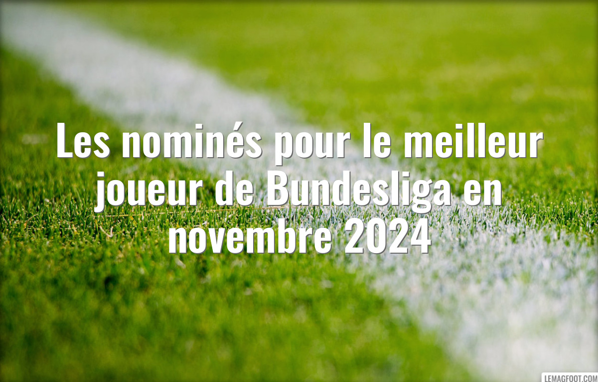 Les nominés pour le meilleur joueur de Bundesliga en novembre 2024
