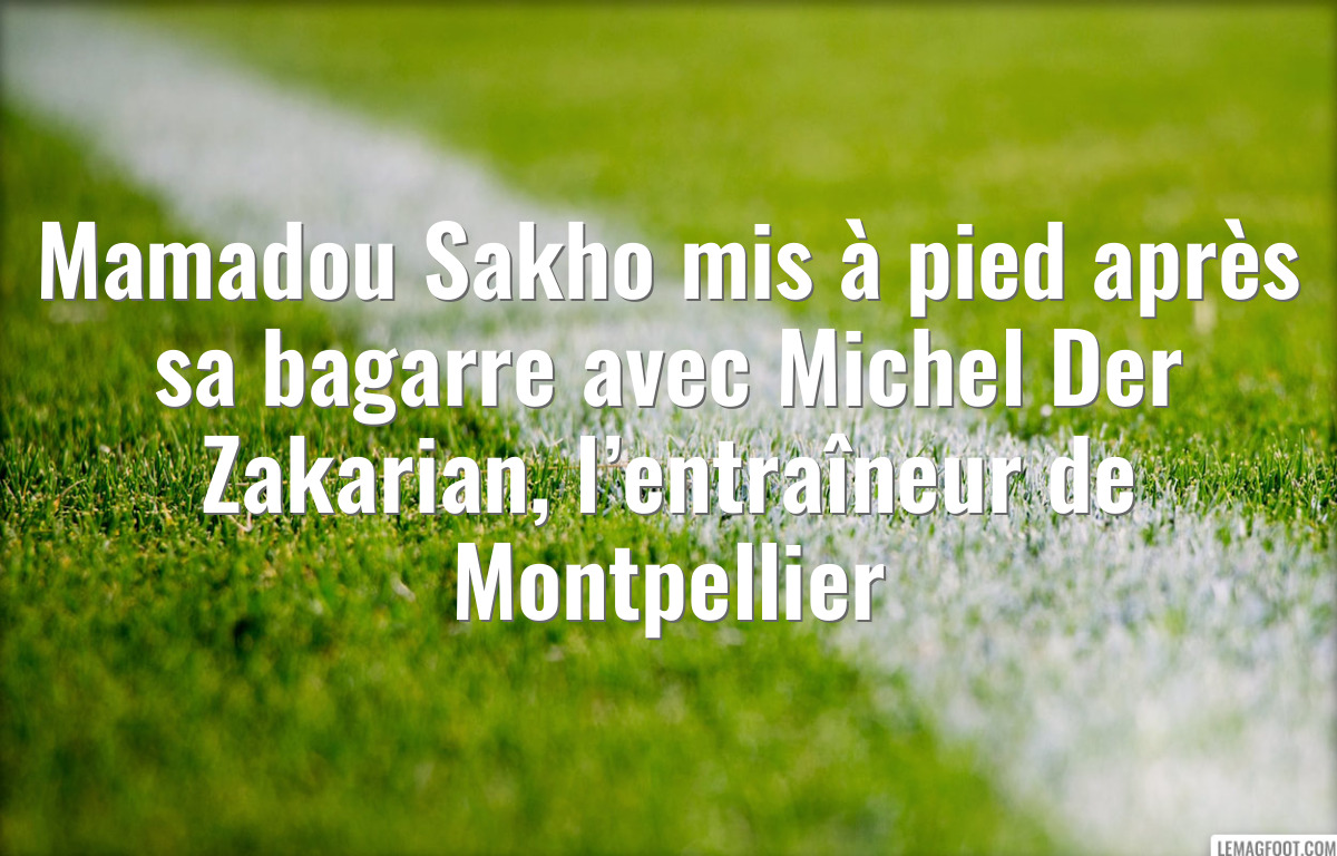 Mamadou Sakho mis à pied après sa bagarre avec Michel Der Zakarian, l’entraîneur de Montpellier