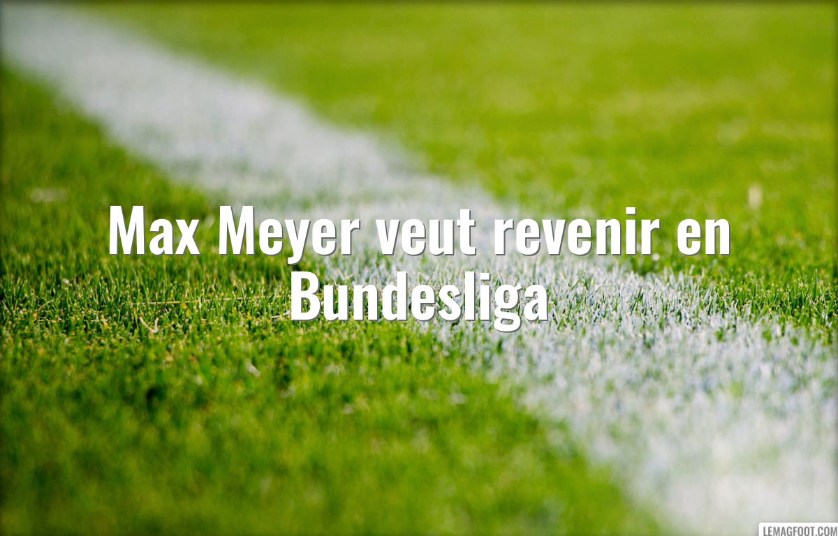 Max Meyer veut revenir en Bundesliga