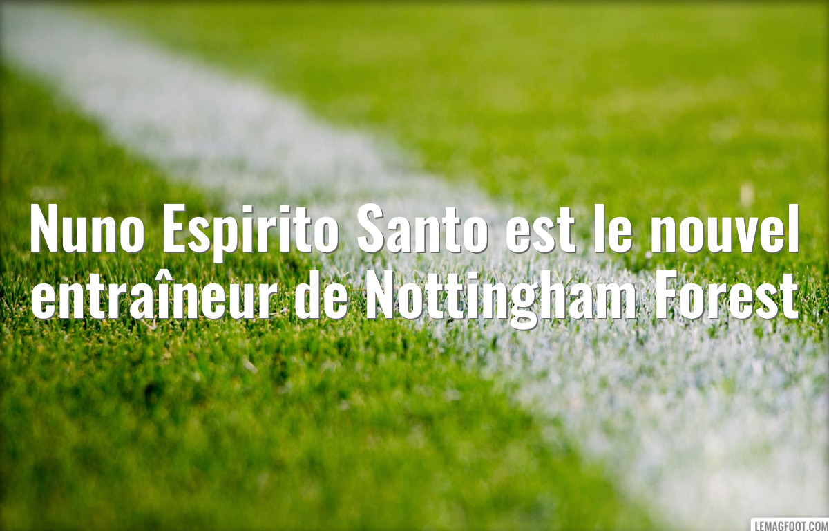 Nuno Espirito Santo est le nouvel entraîneur de Nottingham Forest