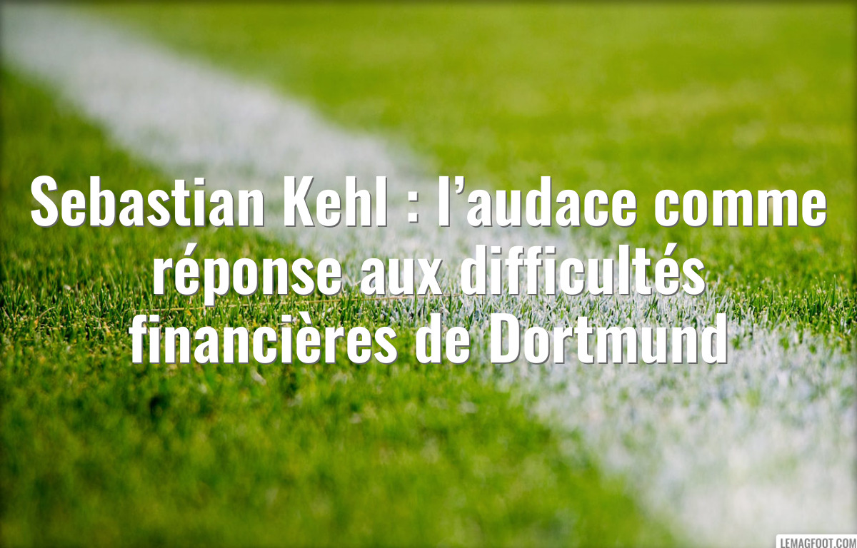 Sebastian Kehl : l’audace comme réponse aux difficultés financières de Dortmund