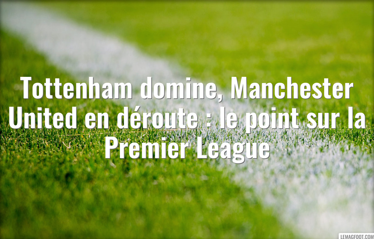 Tottenham domine, Manchester United en déroute : le point sur la Premier League