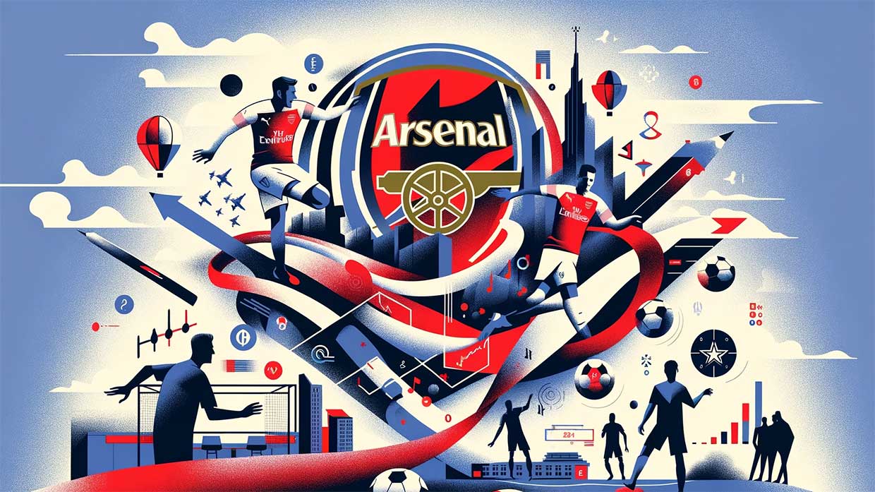 Illustration qui représente la quête d'Arsenal pour renforcer son milieu de terrain