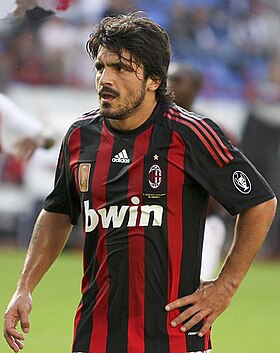 photo de Gennaro Gattuso du temps de l'AC Milan en 2008
