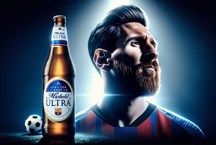 Michelob Ultra Lionel Messi Pint Glass – 16oz – Official Beer Glass (Single)