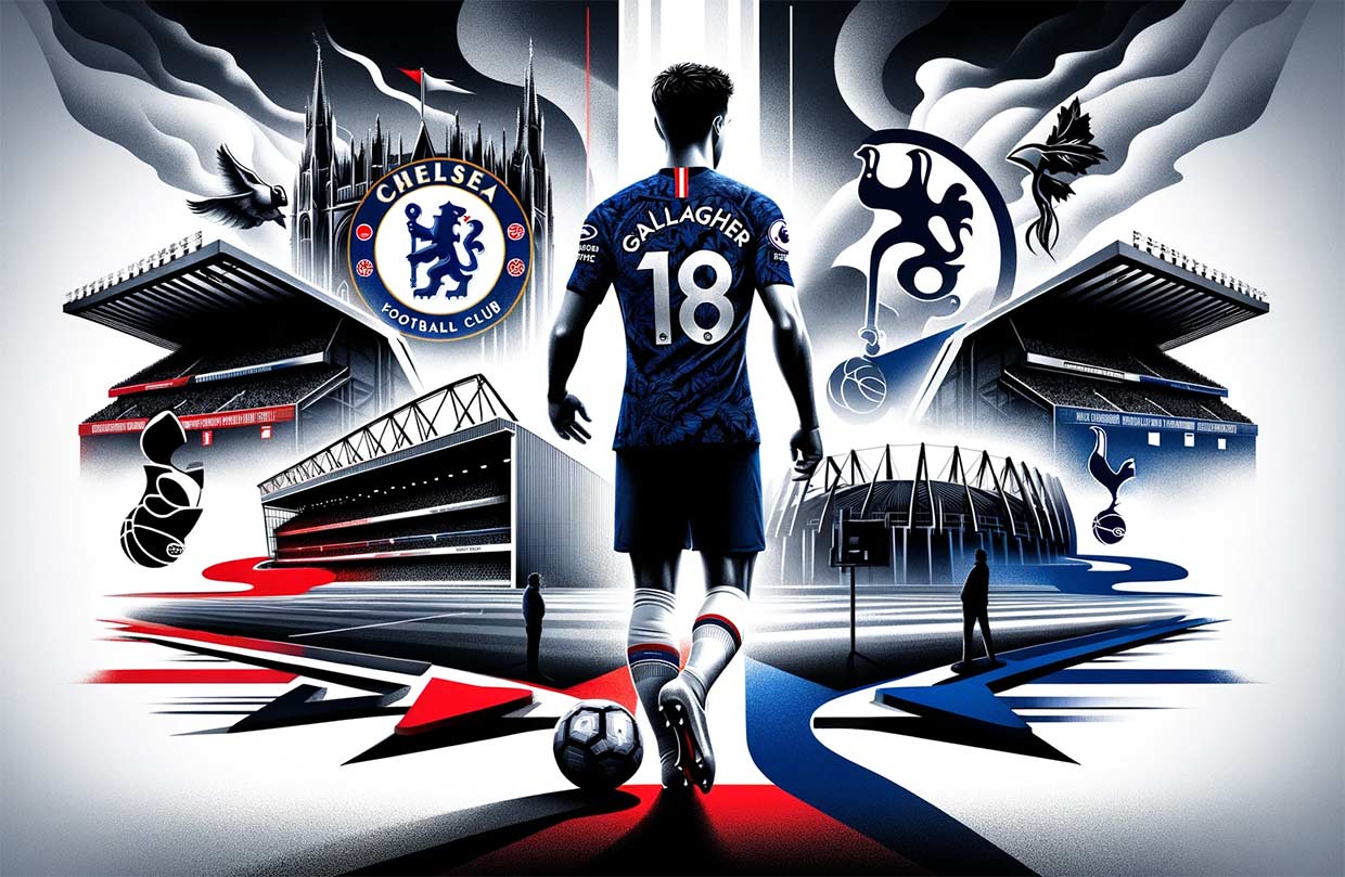 illustration représentant la vente d'un joueur clé de Chelsea, Conor Gallagher